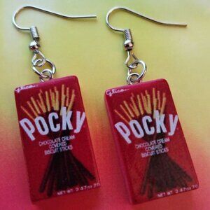 Handmade Red Pocky Earrings